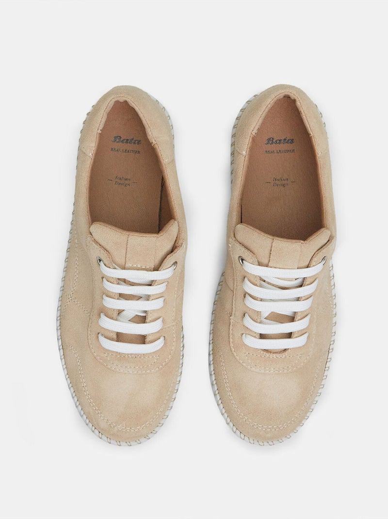 Chaussures à lacets en daim BATA Beige - Kiabi