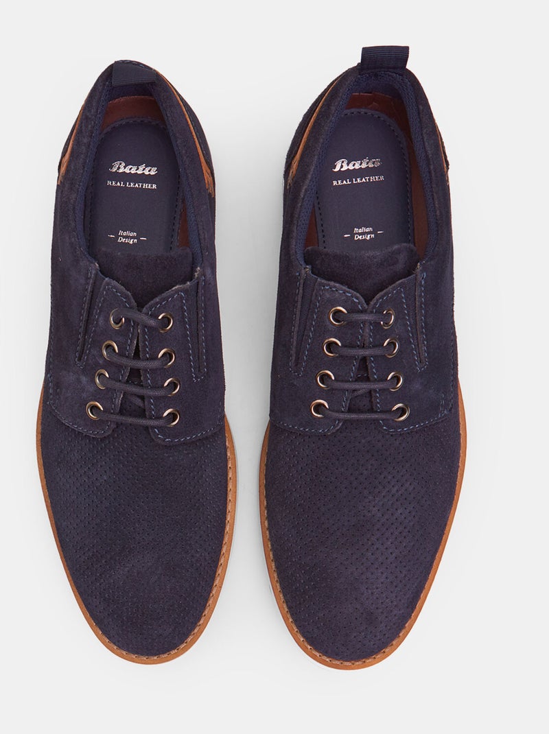 Chaussures à lacets en daim BATA Bleu - Kiabi