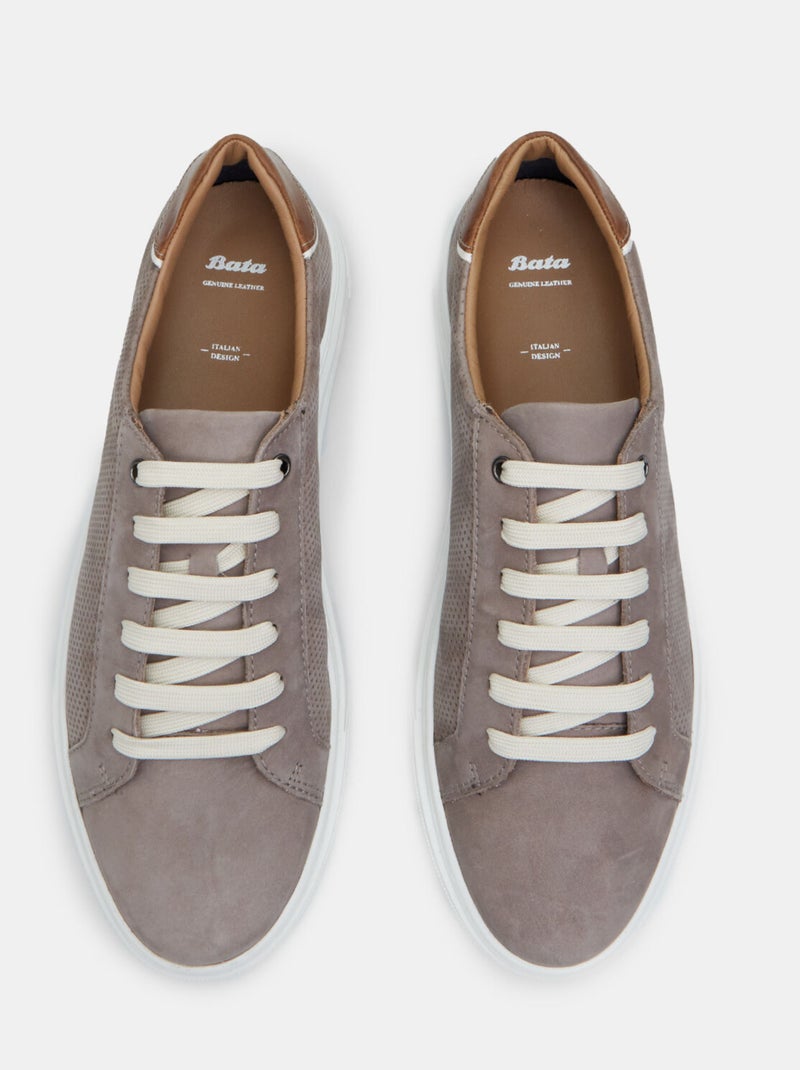 Chaussures à lacets en nabuck BATA Taupe - Kiabi