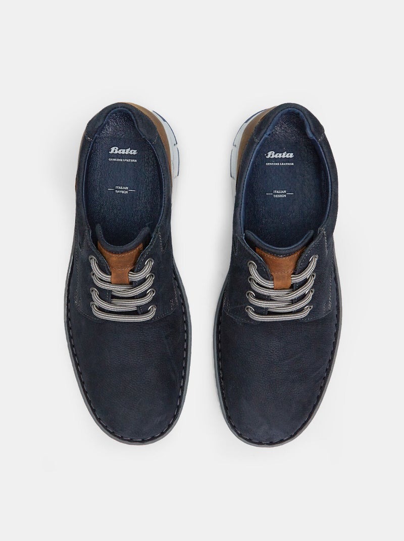 Chaussures à lacets en nubuck BATA Bleu - Kiabi
