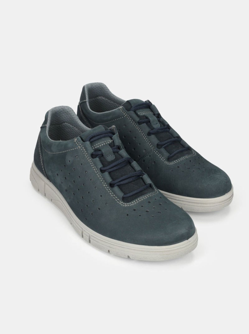 Chaussures à lacets en nubuck BATA Bleu - Kiabi