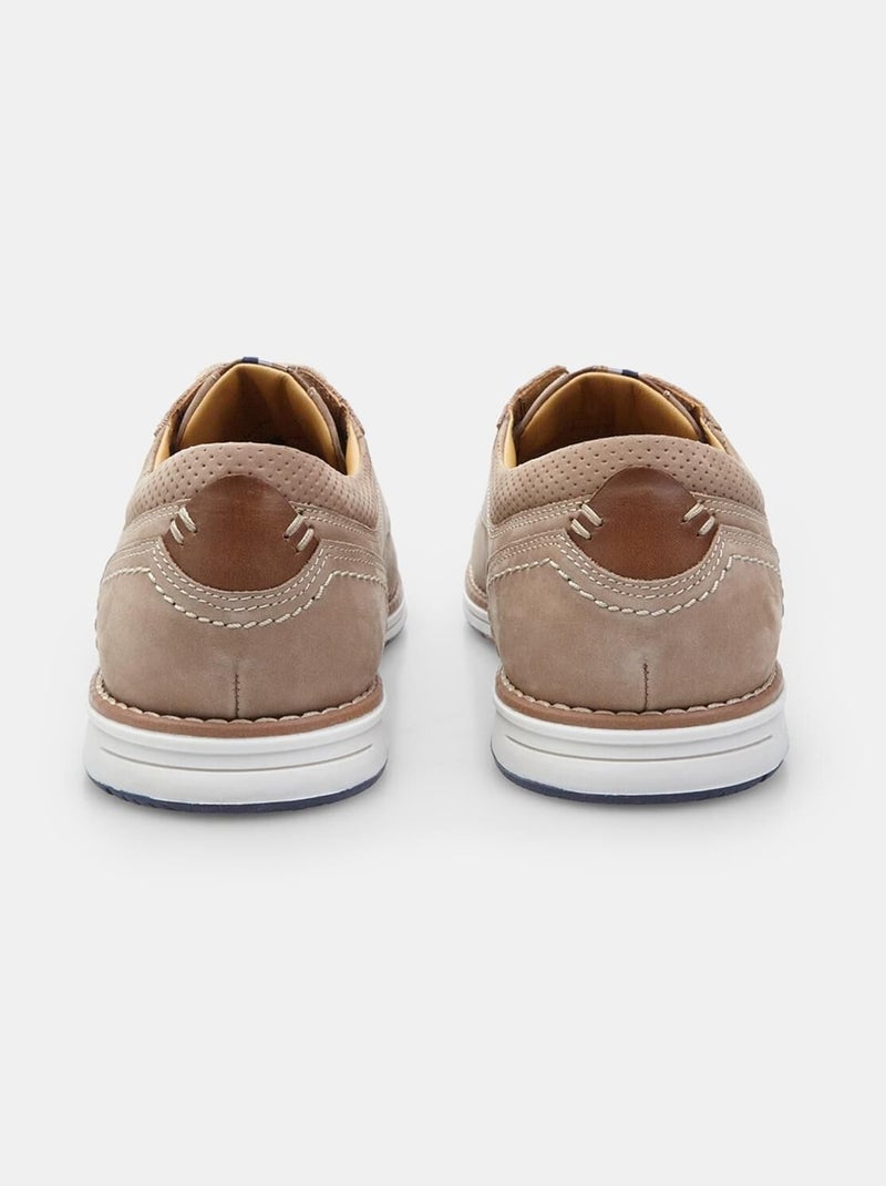 Chaussures à lacets en Nubuck confortables  BATA Beige - Kiabi