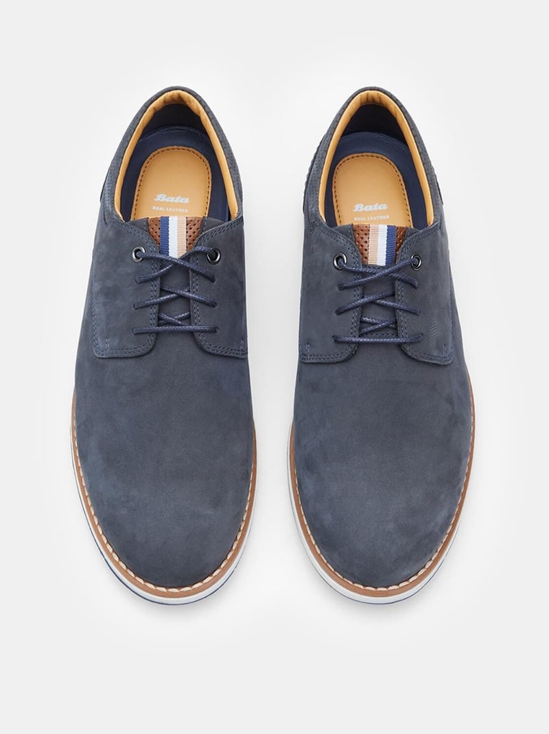 Chaussures à lacets en Nubuck confortables  BATA Bleu - Kiabi