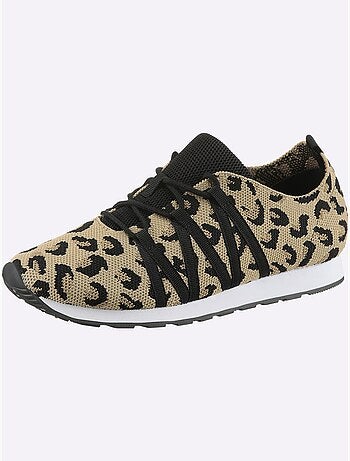 Chaussures à lacets en textile élastique avec motifs animaliers - Taille standard - Helline