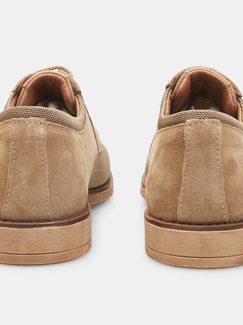 Chaussures à lacets Flexible en cuir velours BATA Beige - Kiabi