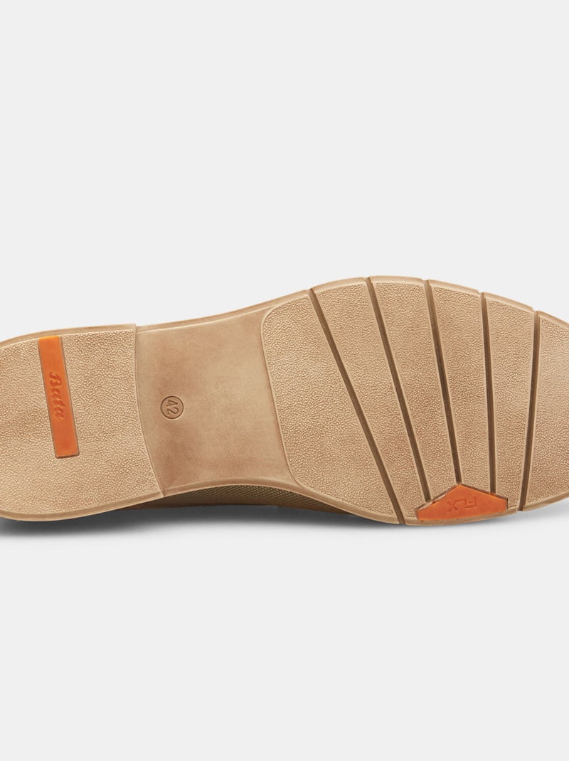 Chaussures à lacets Flexible en cuir velours BATA Beige - Kiabi