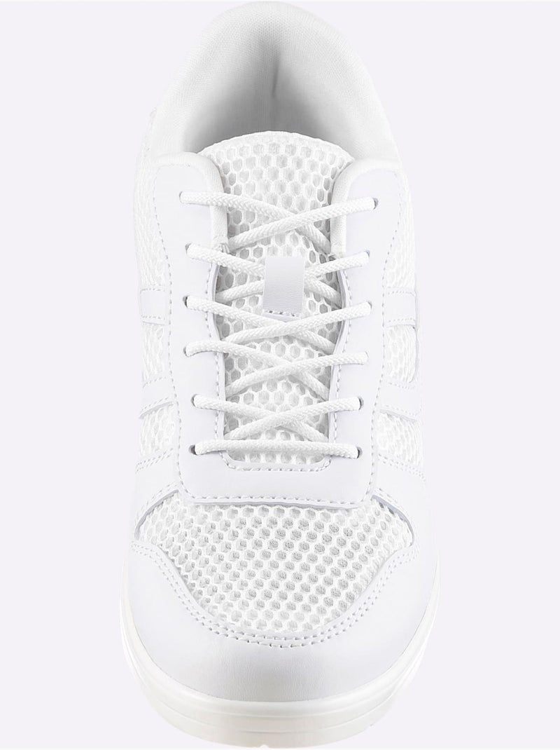 Chaussures à Lacets Superbe Mélange De Matières - Taille Standard - Helline Blanc - Kiabi