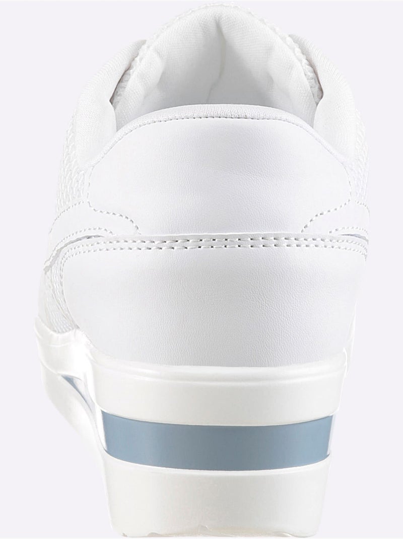 Chaussures à Lacets Superbe Mélange De Matières - Taille Standard - Helline Blanc - Kiabi