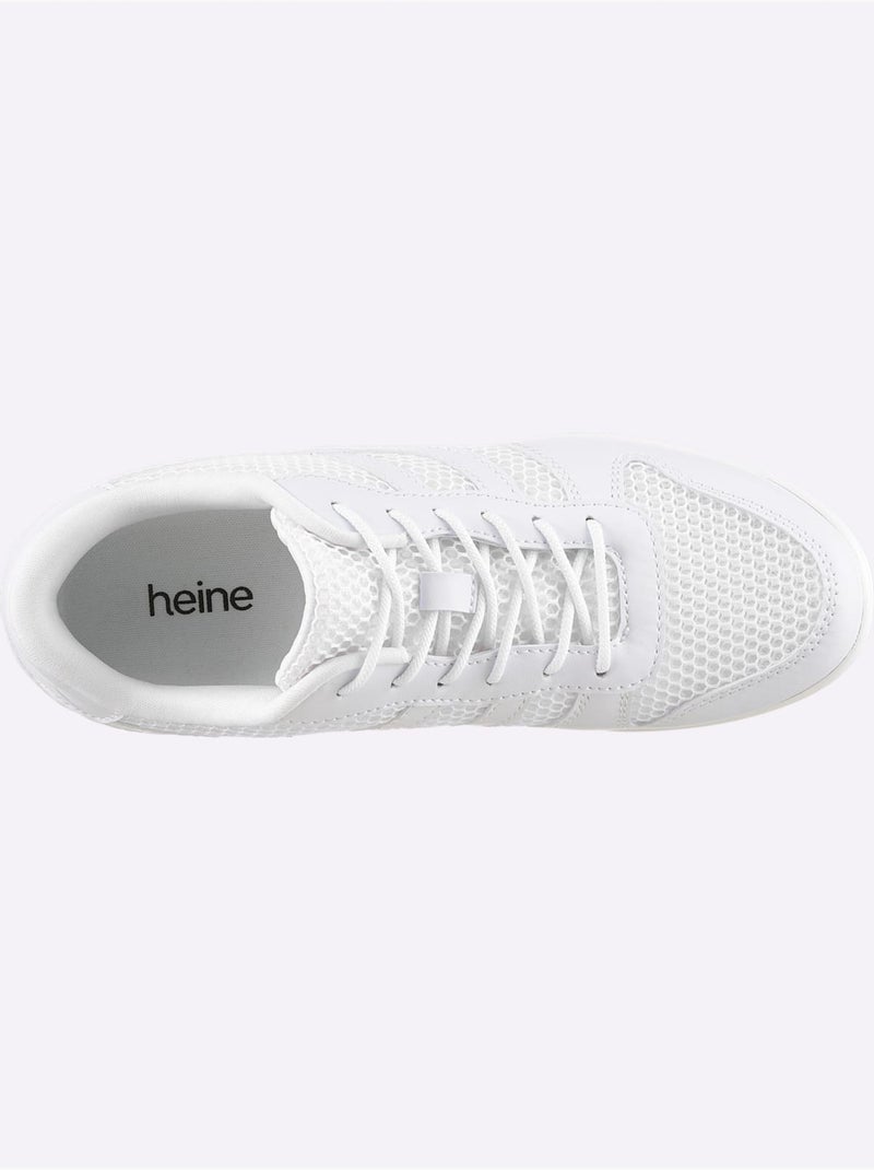 Chaussures à Lacets Superbe Mélange De Matières - Taille Standard - Helline Blanc - Kiabi