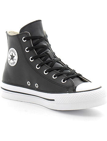 Chaussures à Plateforme Montante en Cuir Pour Enfant Chuck Taylor All Star Lift Platform Leather