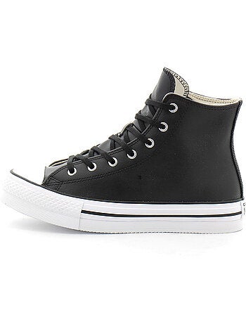 Chaussures à Plateforme Montante en Cuir Pour Enfant Chuck Taylor All Star Lift Platform Leather