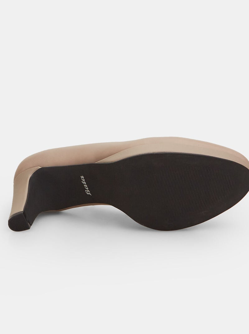 Chaussures à talons Bata 24H en cuir Beige - Kiabi