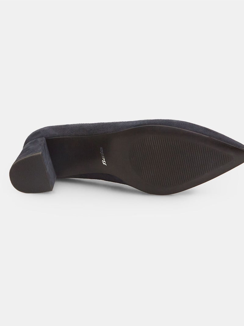 Chaussures à talons Bata 24H en cuir velours Bleu - Kiabi