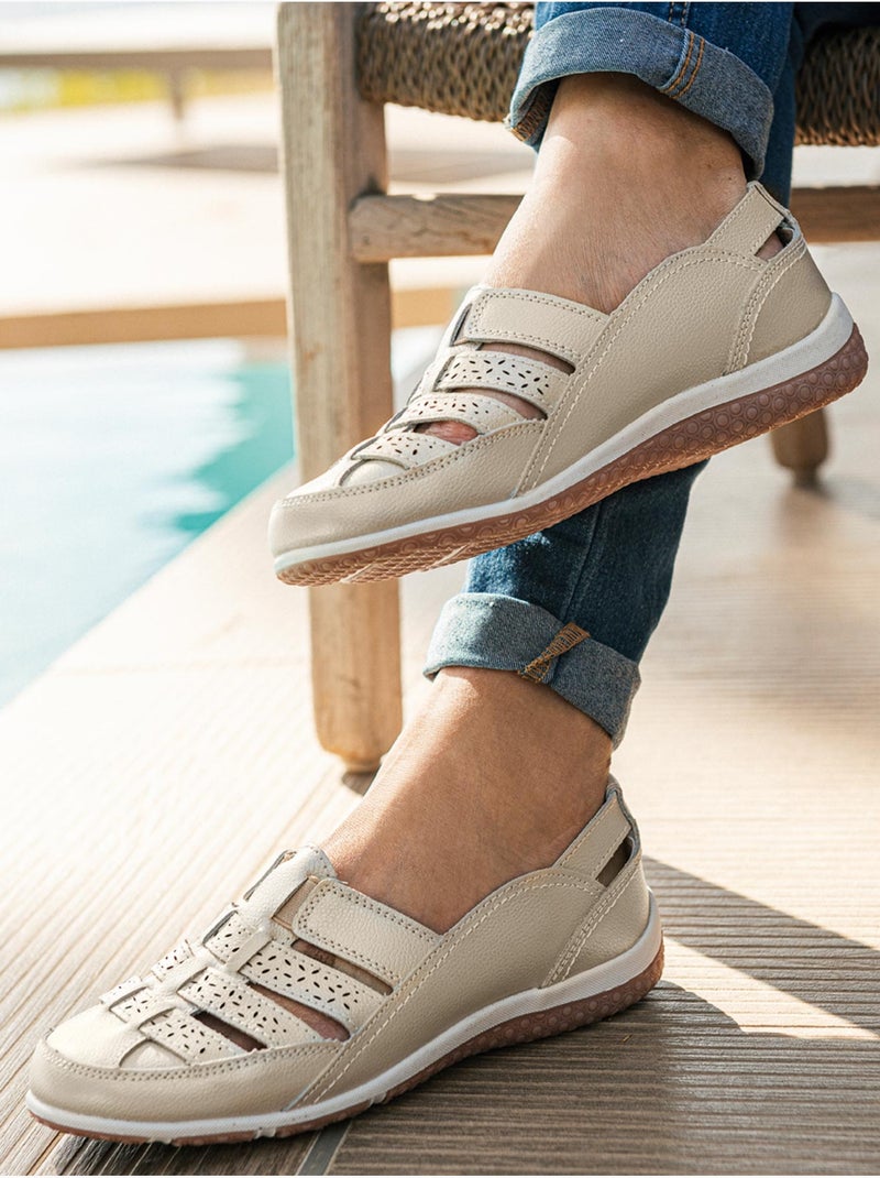 Chaussures ajourées élastiquées - PEDICONFORT Beige - Kiabi