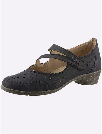 Chaussures auto-agrippantes en cuir nubuck à empiècements ajourés - Taille standard - Witt