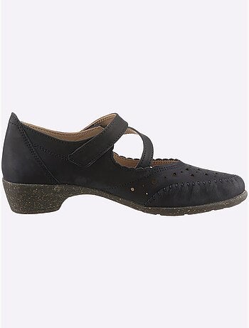 Chaussures auto-agrippantes en cuir nubuck à empiècements ajourés - Taille standard - Witt