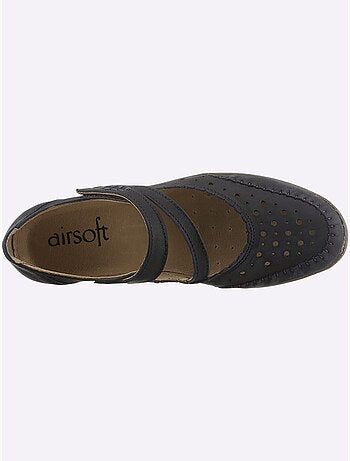 Chaussures auto-agrippantes en cuir nubuck à empiècements ajourés - Taille standard - Witt