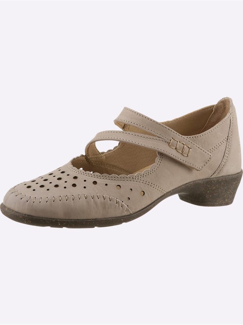 Chaussures auto-agrippantes en cuir nubuck à empiècements ajourés - Taille standard - Witt - Kiabi Chaussures auto-agrippantes en cuir nubuck à empiècements ajourés - Taille standard - Witt - Kiabi