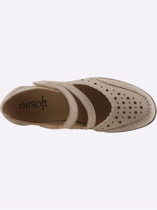 Chaussures auto-agrippantes en cuir nubuck à empiècements ajourés - Taille standard - Witt - Kiabi Chaussures auto-agrippantes en cuir nubuck à empiècements ajourés - Taille standard - Witt - Kiabi