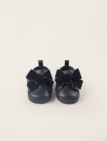 Chaussures avec Bride à Scratch et Nœud En Velours