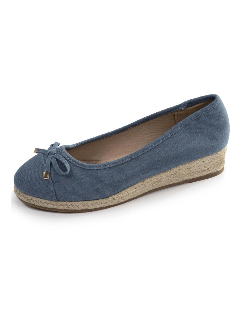 Chaussures Ballerines à talon de 4 cm, très confortables Bleu Bleu - Kiabi