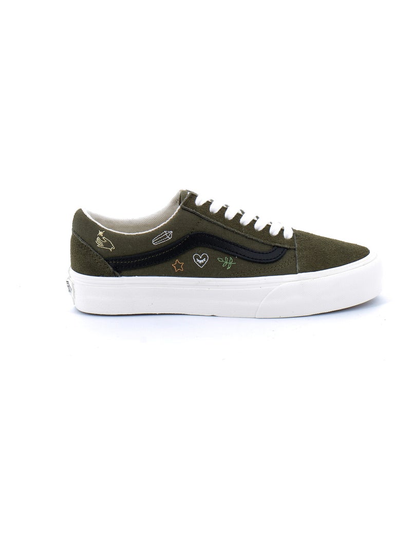 Chaussures Basses à Lacets Pour Femme Old Skool Kaki - Kiabi