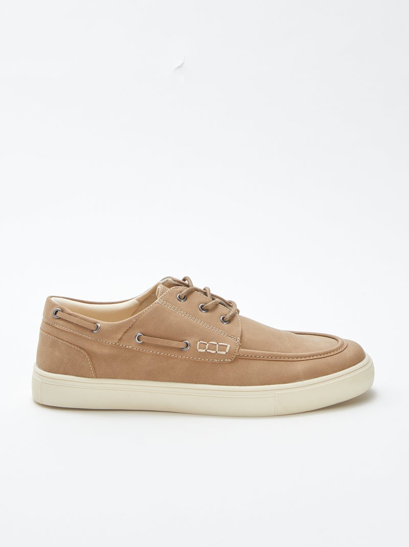 Chaussures bateau à lacets beige - Kiabi