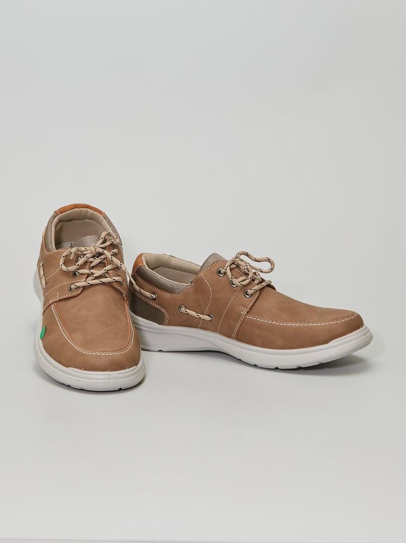 Chaussures bateau en simili Marron - Kiabi