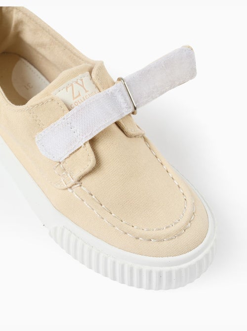 Chaussures bateau en toile avec bride à scratch - Kiabi