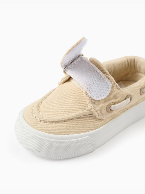 Chaussures bateau en toile avec bride à scratch - Kiabi