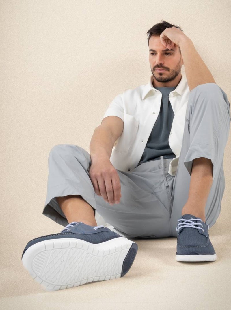 Chaussures bateau homme à lacets Bleu - Kiabi