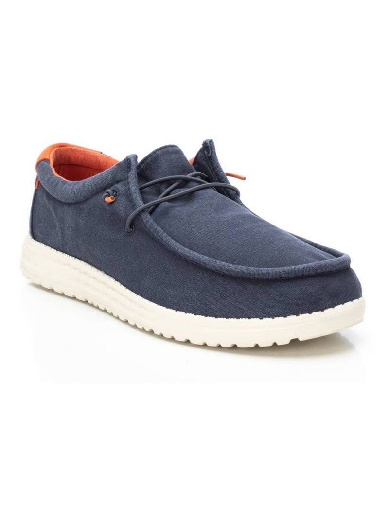Chaussures bateau homme en toile Bleu - Kiabi