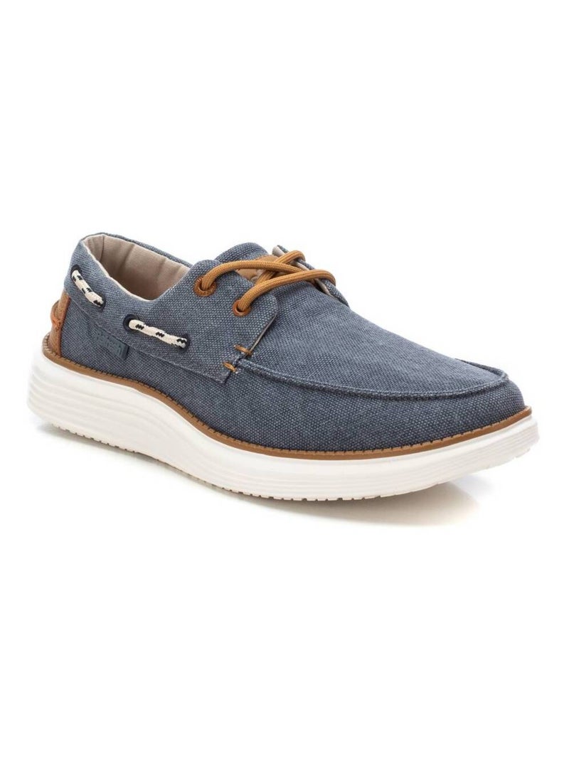 Chaussures bateau homme en toile Bleu - Kiabi