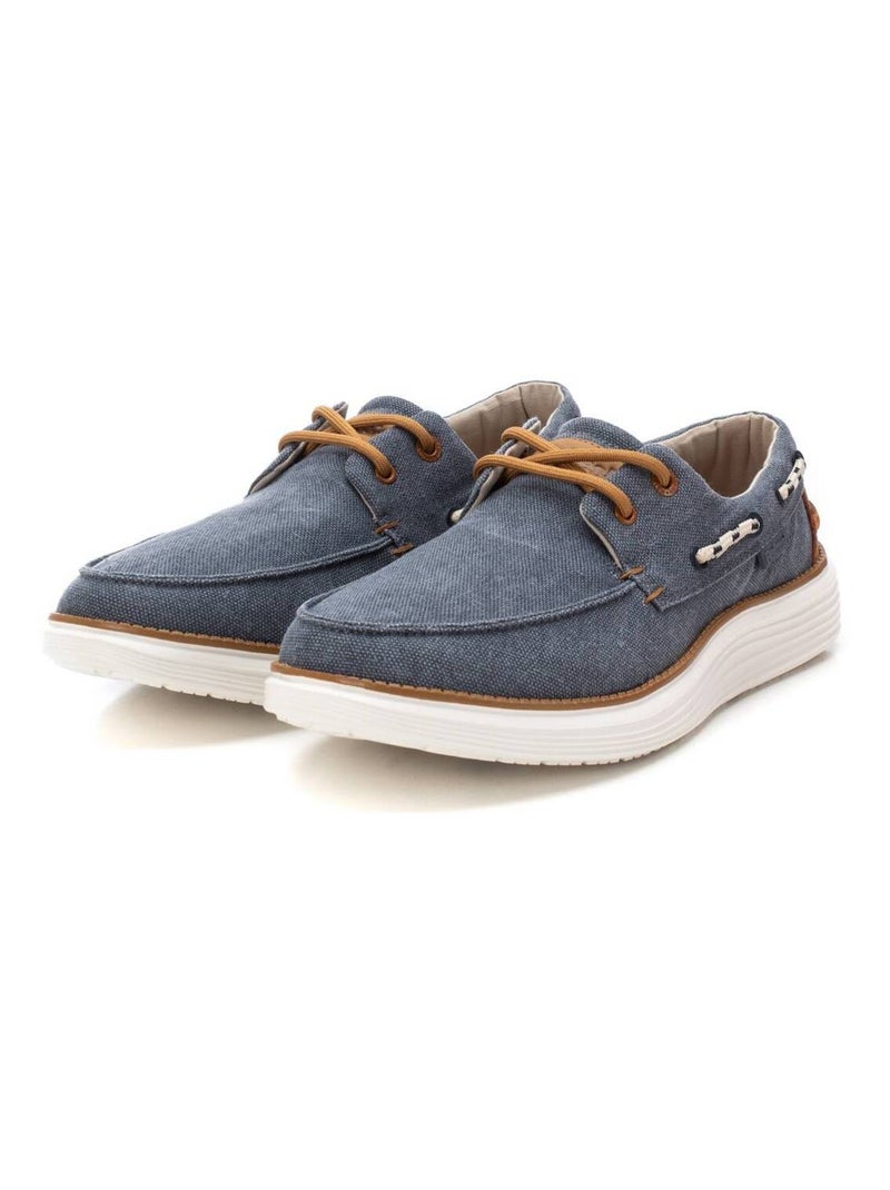 Chaussures bateau homme en toile Bleu - Kiabi