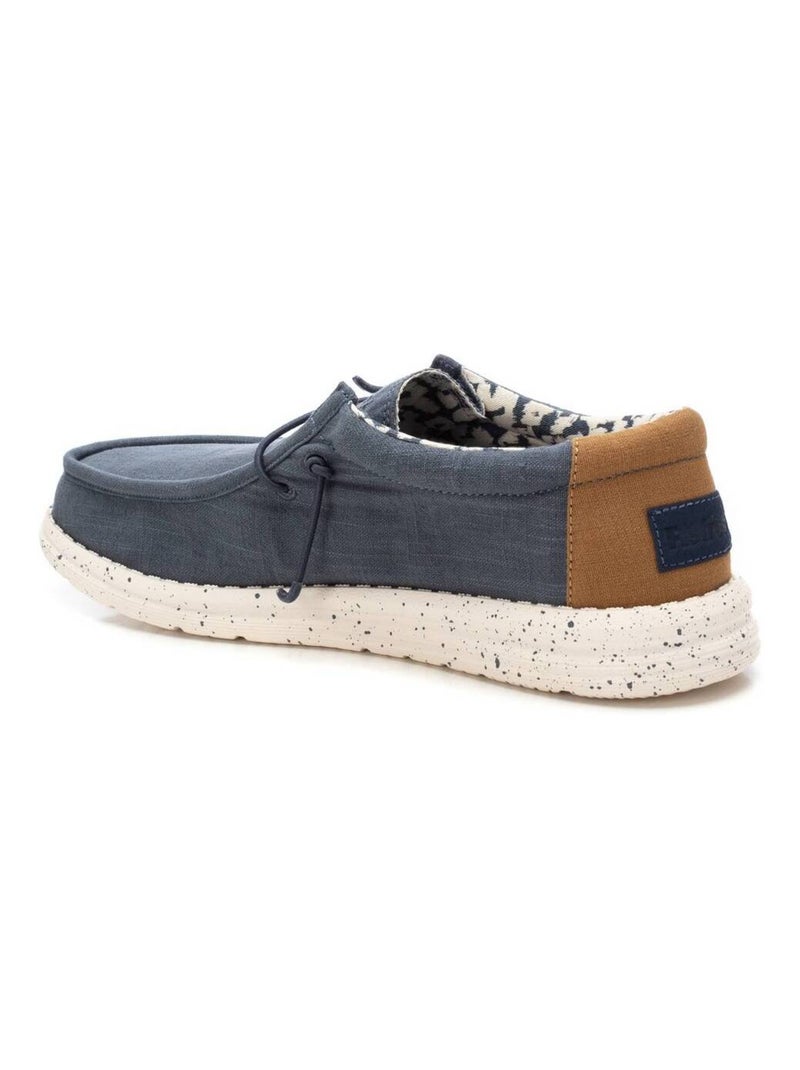 Chaussures bateau homme en toile Bleu - Kiabi
