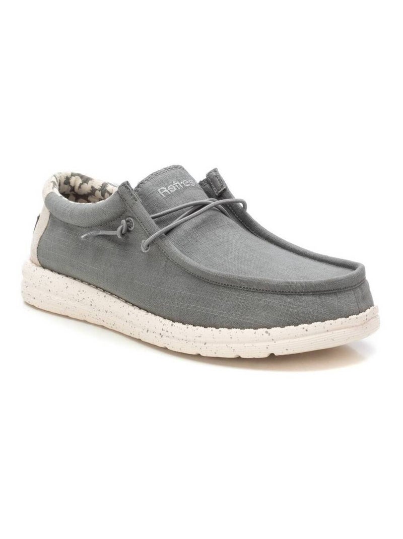 Chaussures bateau homme en toile Gris - Kiabi