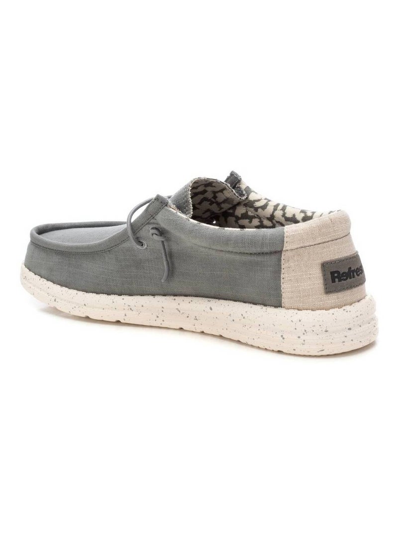 Chaussures bateau homme en toile Gris - Kiabi