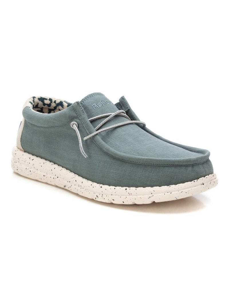 Chaussures bateau homme en toile Kaki - Kiabi