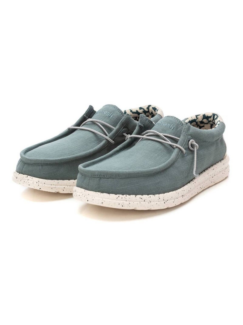 Chaussures bateau homme en toile Kaki - Kiabi