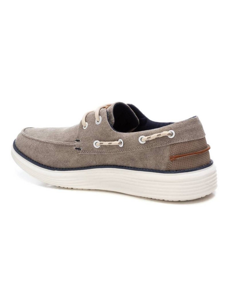 Chaussures bateau homme en toile Taupe - Kiabi