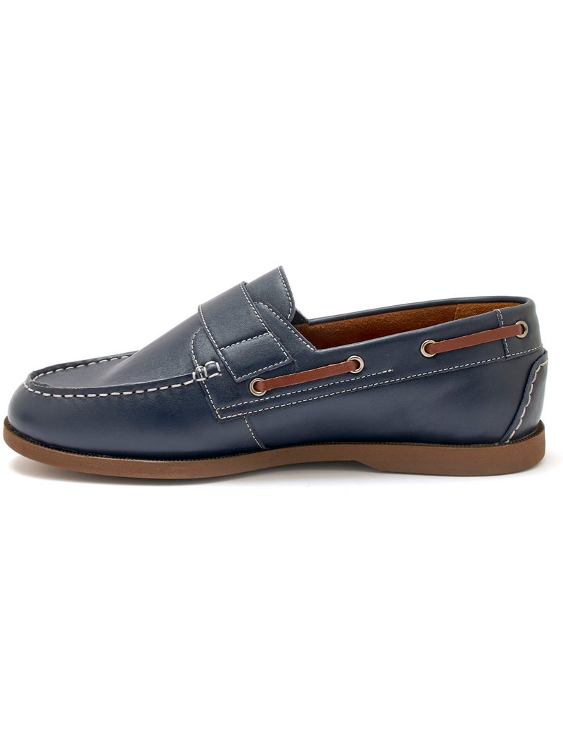 Chaussures bateau patte scratch - PEDICONFORT Bleu marine - Kiabi