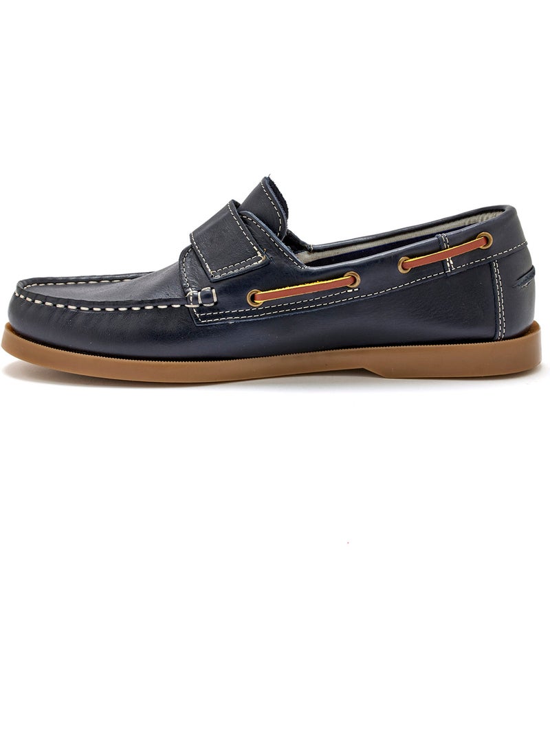 Chaussures bateau patte scratch - PEDICONFORT Bleu marine - Kiabi