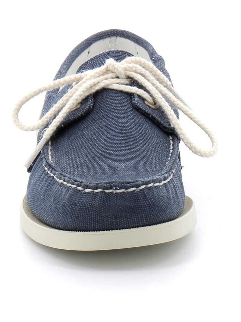 Chaussures Bateau Pour Homme EN Toile Docksides Portland Washed Canvas Bleu - Kiabi