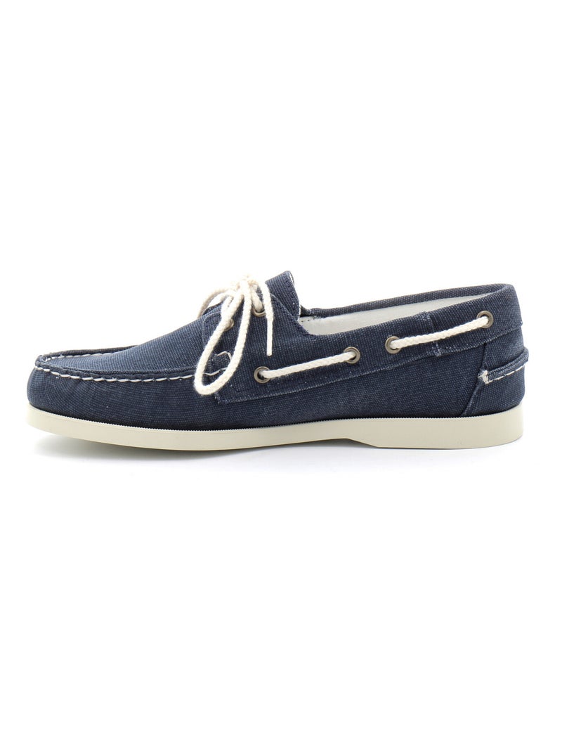 Chaussures Bateau Pour Homme EN Toile Docksides Portland Washed Canvas Bleu - Kiabi