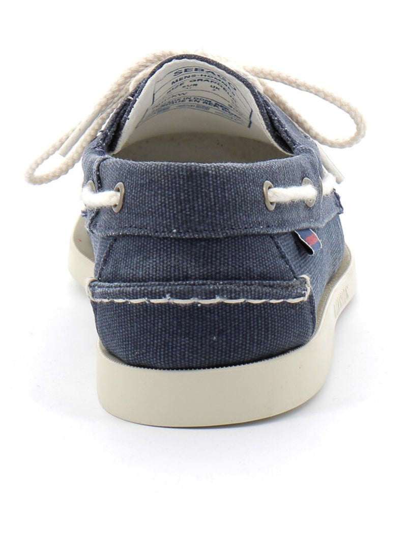 Chaussures Bateau Pour Homme EN Toile Docksides Portland Washed Canvas Bleu - Kiabi