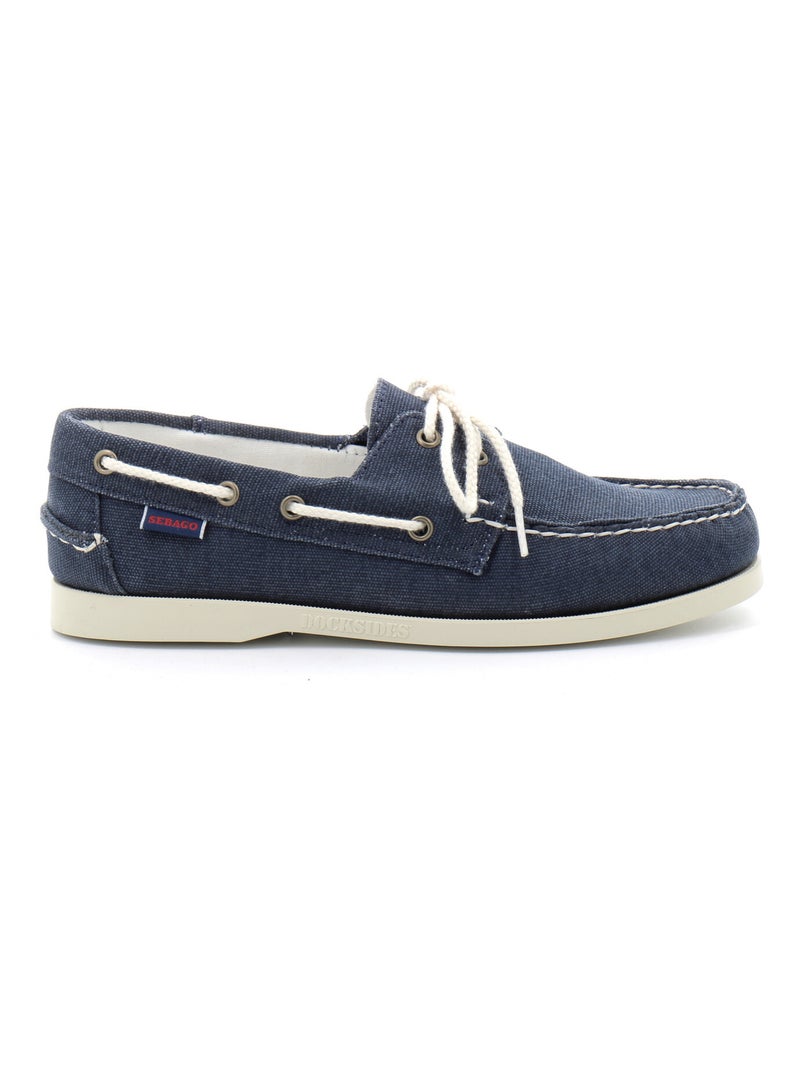 Chaussures Bateau Pour Homme EN Toile Docksides Portland Washed Canvas Bleu - Kiabi