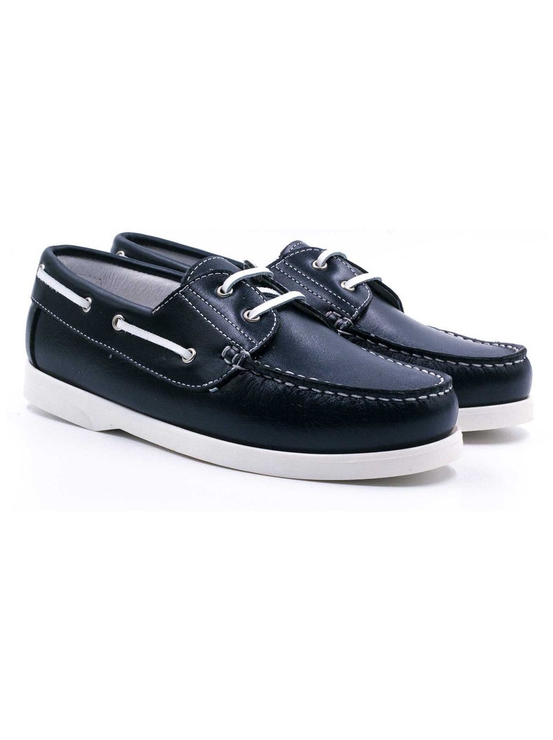 Chaussures Bateaux Garçon à Lacet - Boni Briac Bleu marine - Kiabi