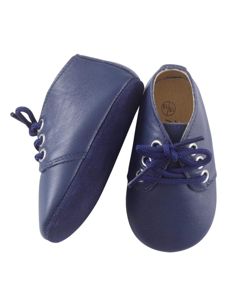 Chaussures bébé cuir souple Gaby Bleu marine - Kiabi