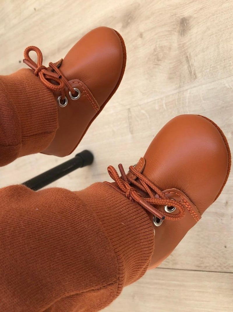 Chaussures bébé cuir souple Gaby Camel - Kiabi