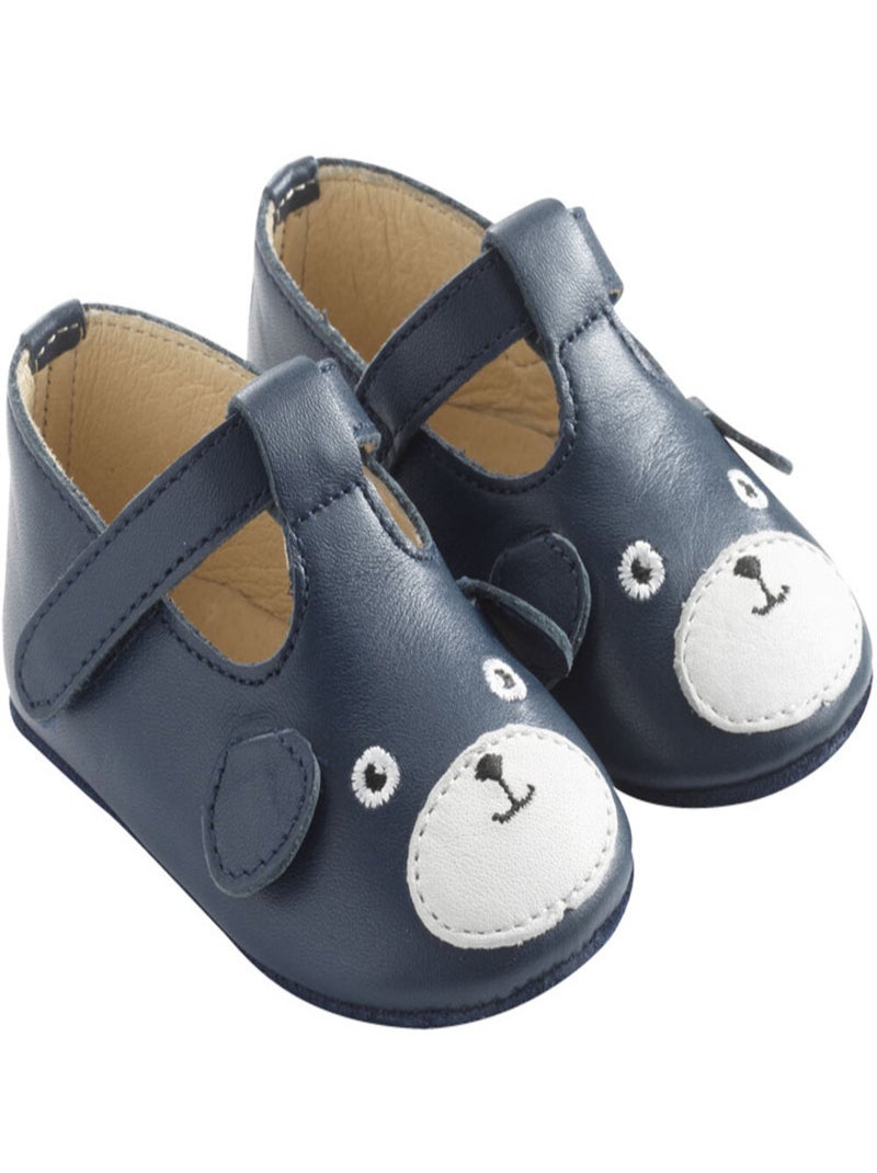 Chaussures bébé cuir souple Poupi Bleu - Kiabi